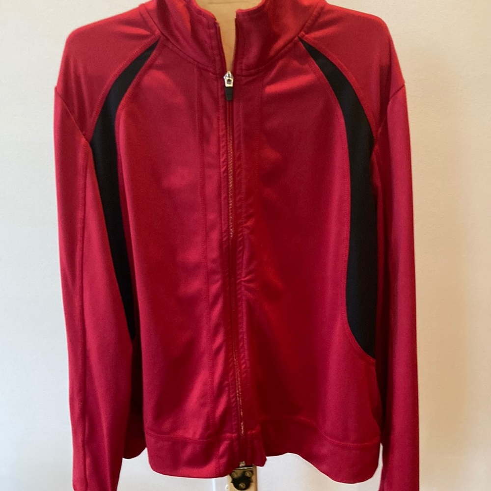 Vintage Athletic zip up jacket Red & Black SB Performance Large